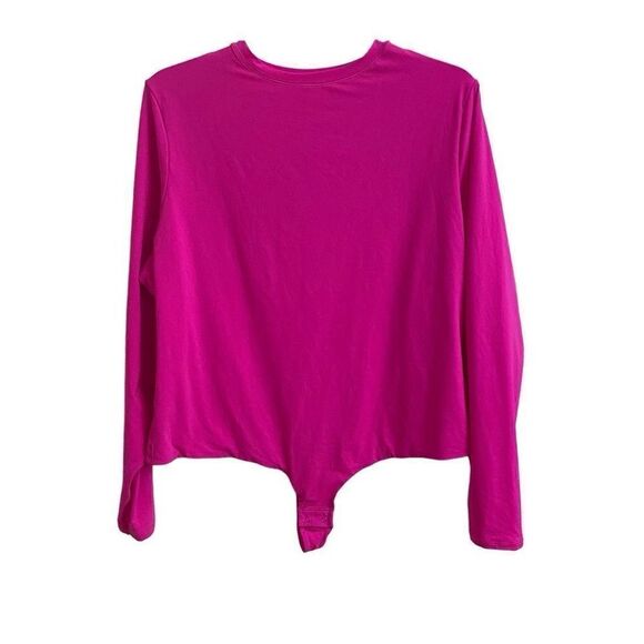 NEW Skims Fits Everyone Bodysuit Long Sleeve Fuschia Pink Size 4X - Picture 1 of 4